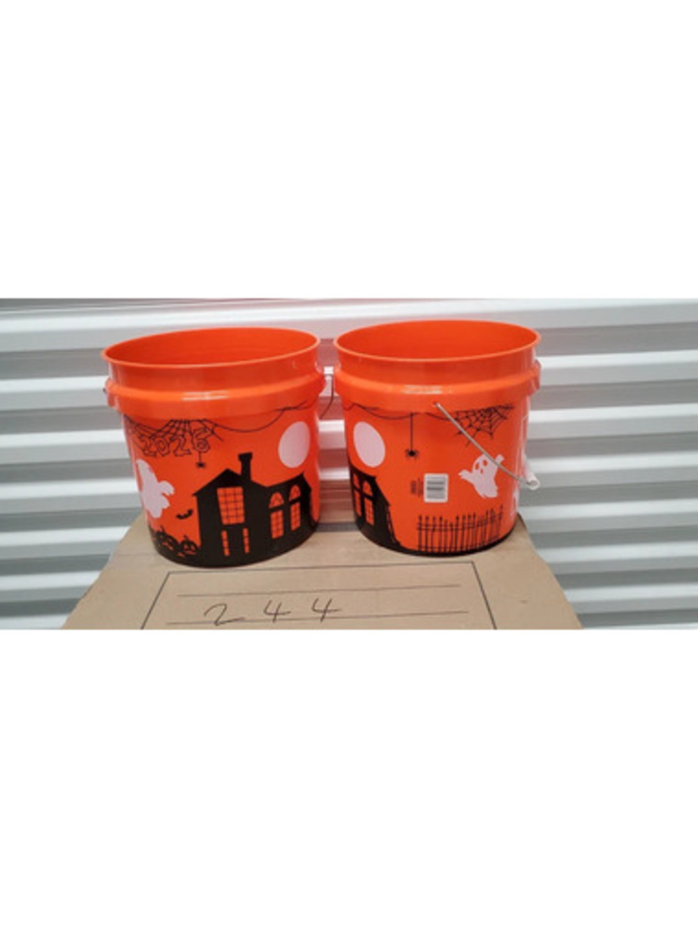 Home Depot 2026 Halloween Orange 5-Gallon Bucket Haunted House Tree  Set of 2